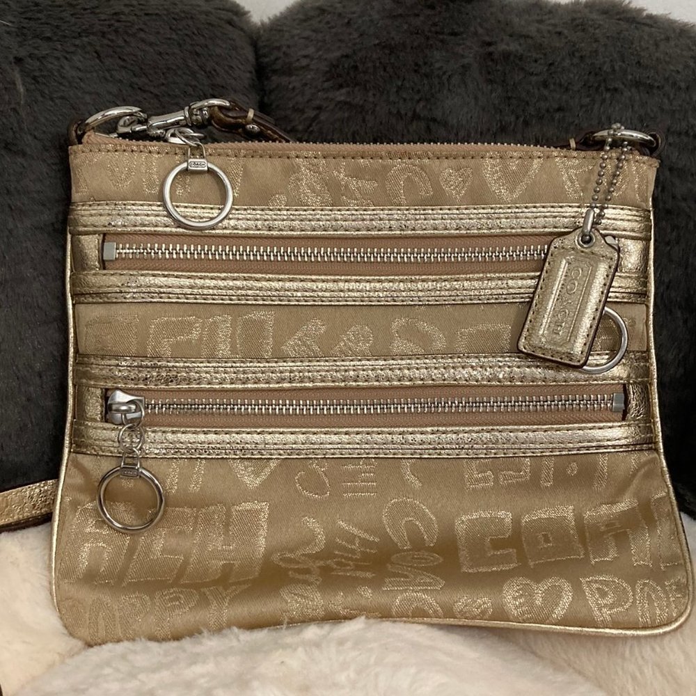 Coach Poppy Gold Crossbody Bag